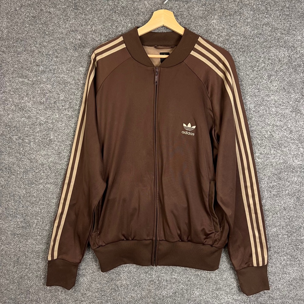 Vintage Adidas Track Jacket Mens Large Full Zip Trefoil 3 Stripe 938005